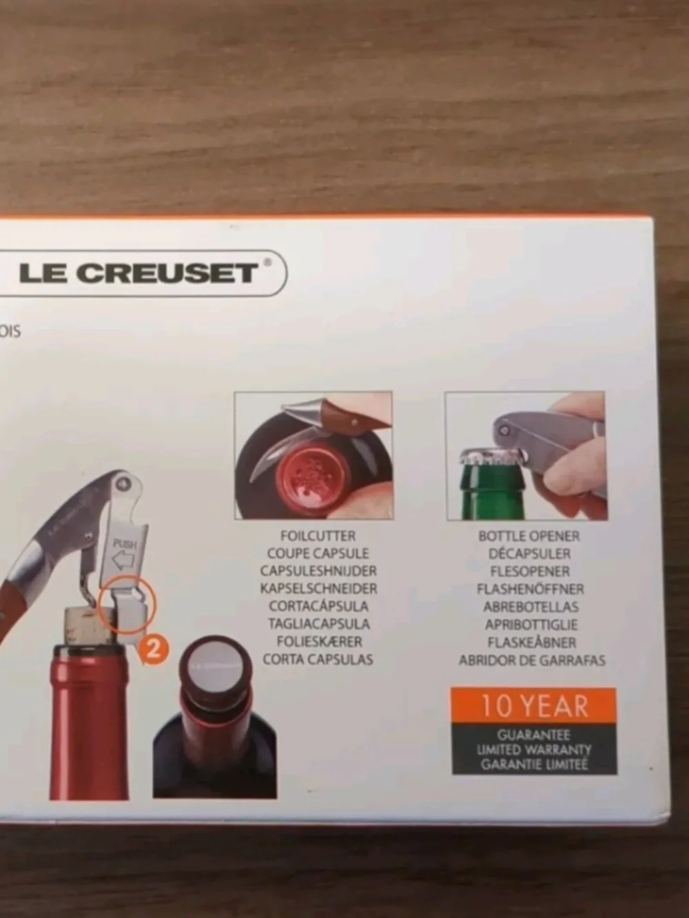 Le Creuset Corkscrew and Bottle Stopper Set NIB